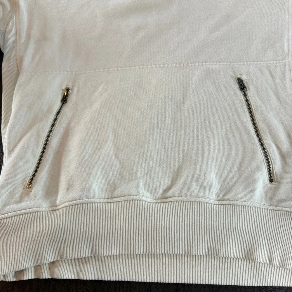 Adidas Men's White Hoodie Sweater with Zipper Pockets Sz L
